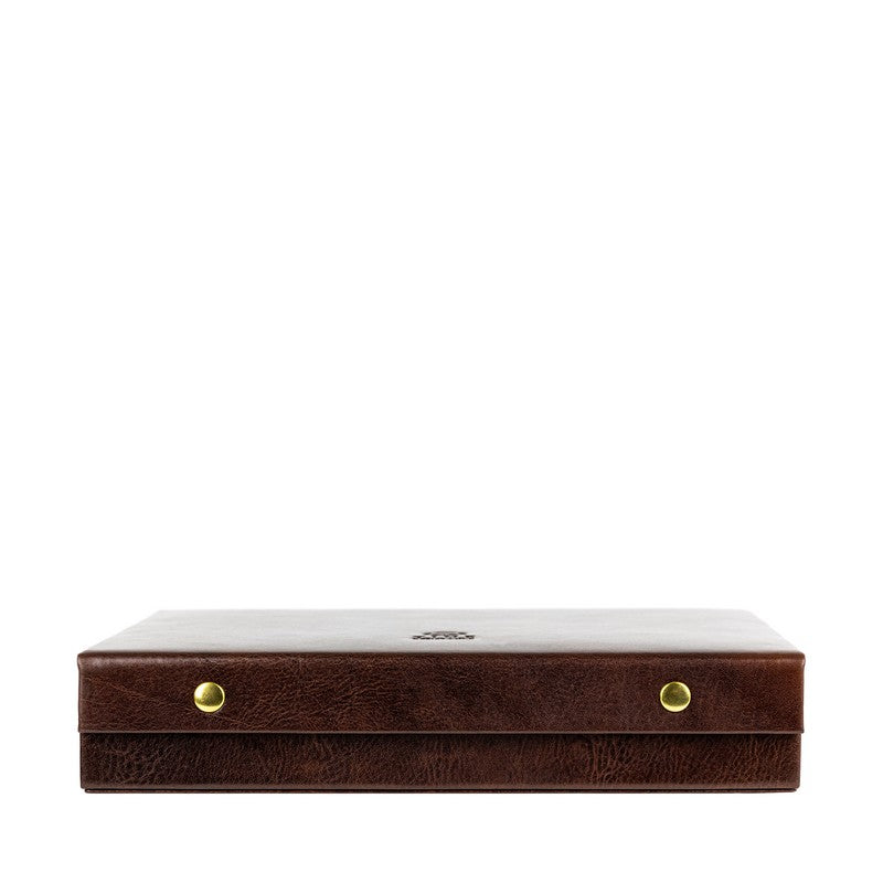 Leather Jewelry Box Accessory Box - The Line of Beauty Accessories Time Resistance Brown  