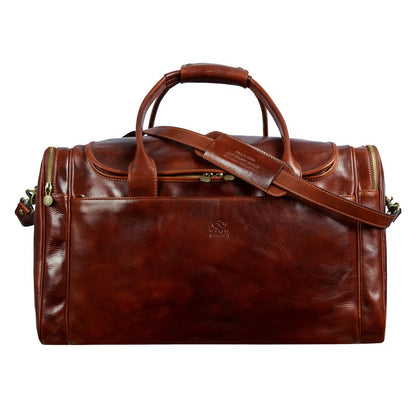 large leather duffle bag travel bag brown