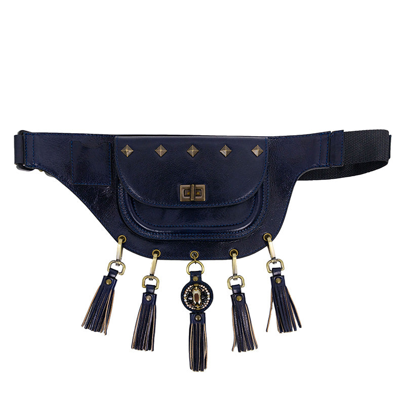 egdy style leather belly bag fanny pack with crystals