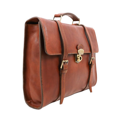 Leather Belted Briefcase, Convertible Backpack - The Glass Menagerie