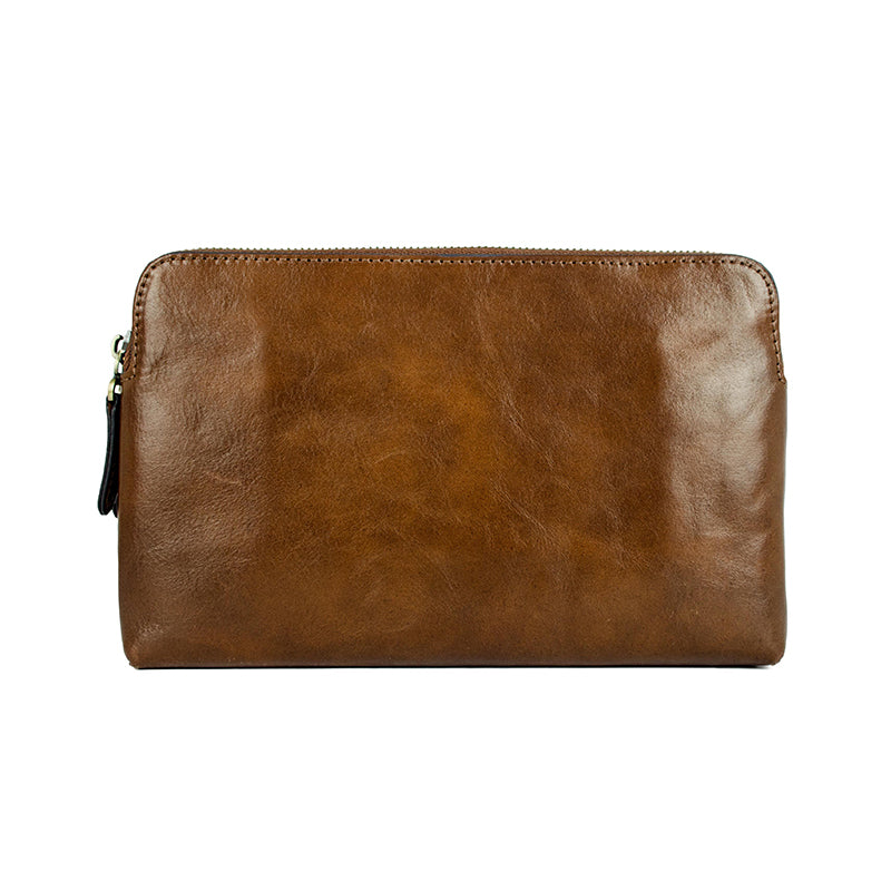 Leather Clutch - Ulysses Accessories Time Resistance Cognac Brown  