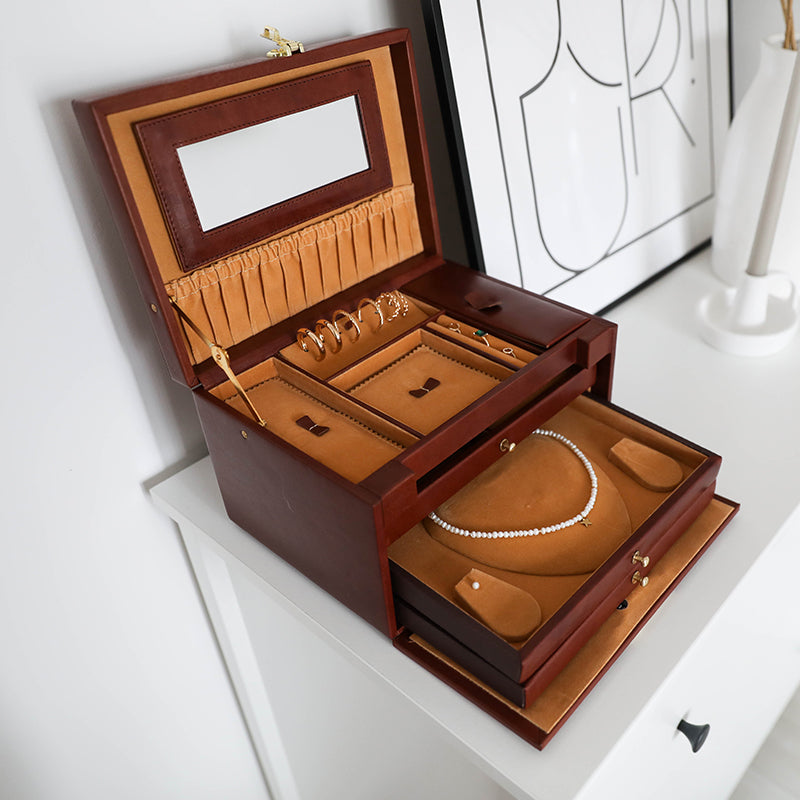 Large Leather Jewelry Box - The Portrait of a Lady Accessories Time Resistance   