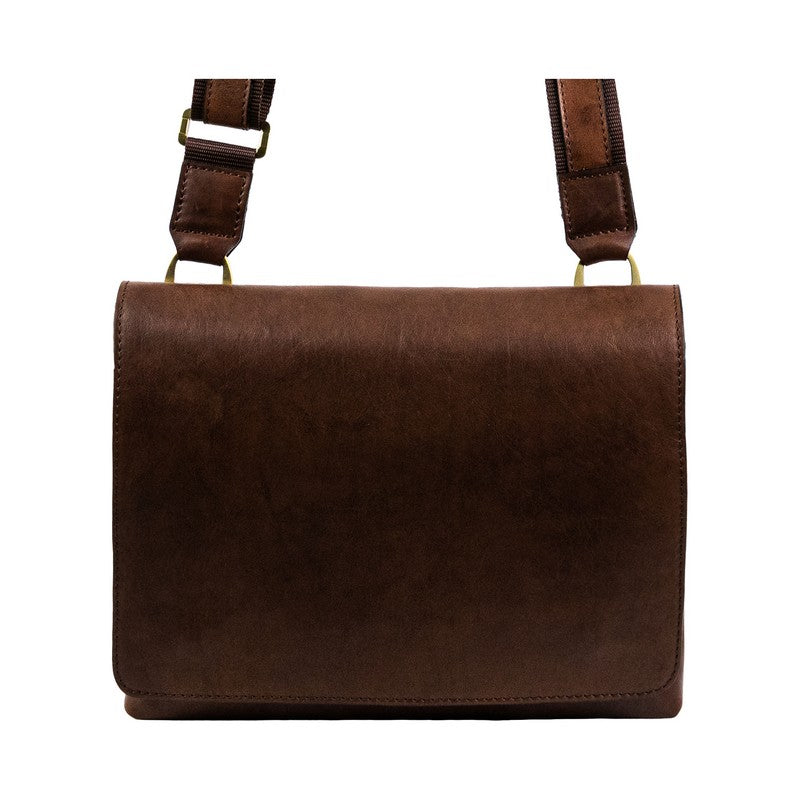 brown leather messenger bag men