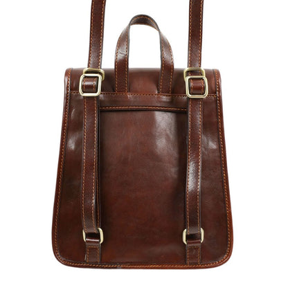 Leather Backpack, Convertible Shoulder Bag - The Illiad Backpack Time Resistance   