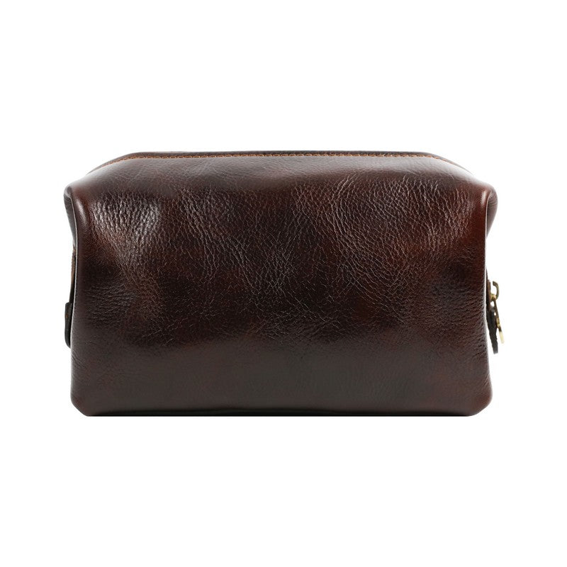 Small Leather Toiletry Bag - Four Past Midnight Accessories Time Resistance   