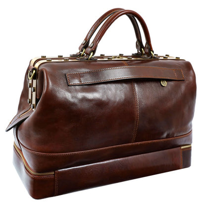 Large Leather Gladstone Bag Doctor Bag 