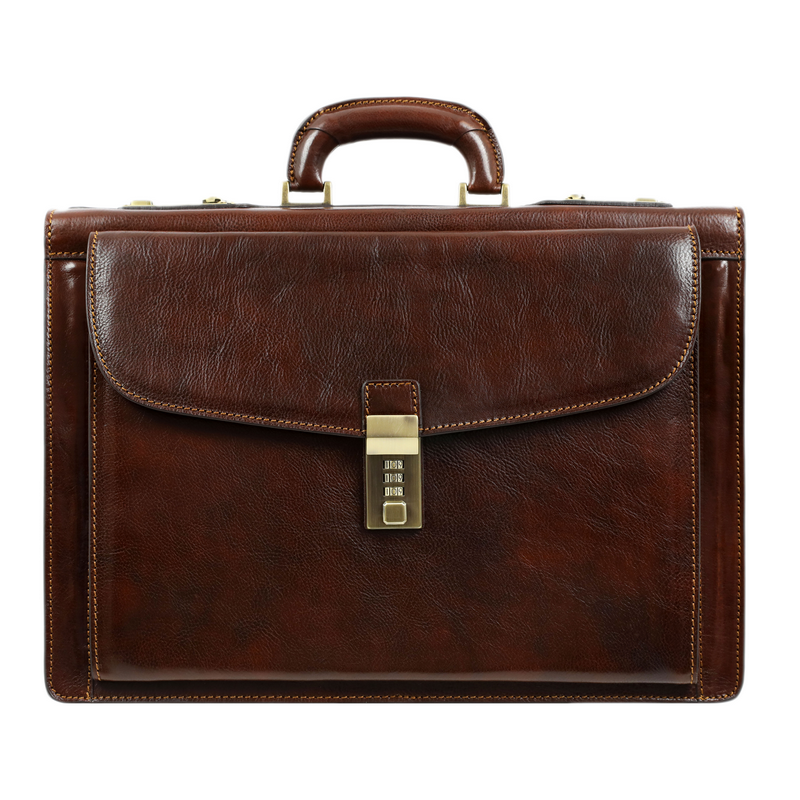 Leather Code-lock Briefcase - The Watchmen Briefcase Time Resistance   