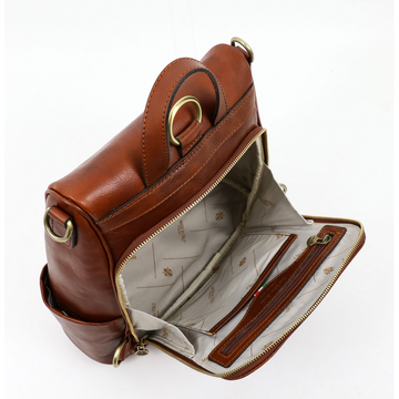 Camel Leather Convertible Backpack 2.0