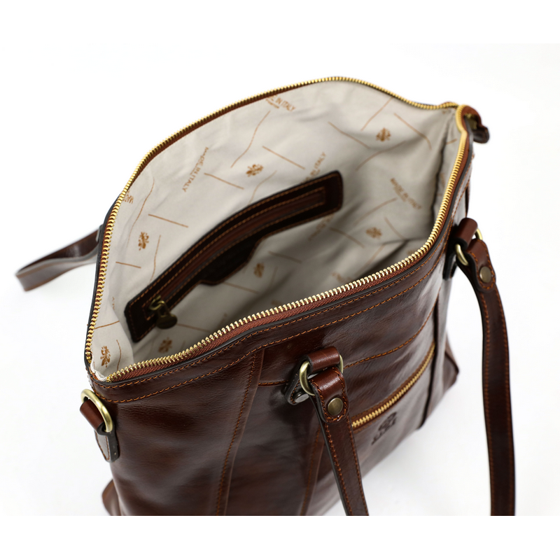 Brown Leather Shoulder Bag Handbag For Women - Main Street