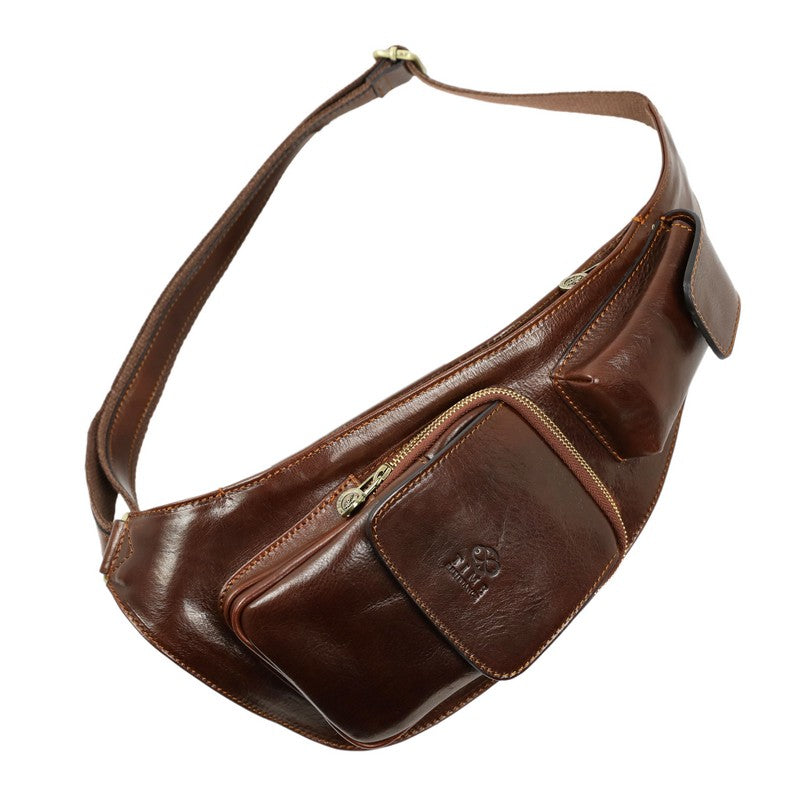 Leather Sling Bag Crossbody Bag - The Monk  Time Resistance   
