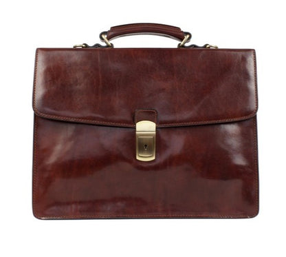 Leather Briefcase - Arthur Briefcase Time Resistance Brown  
