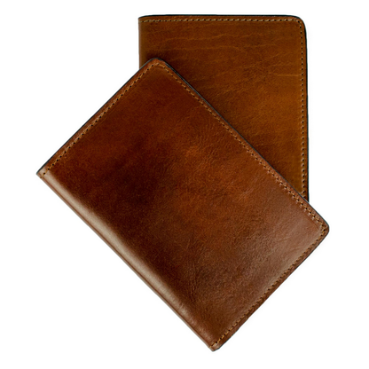 leather passport case holder brown
