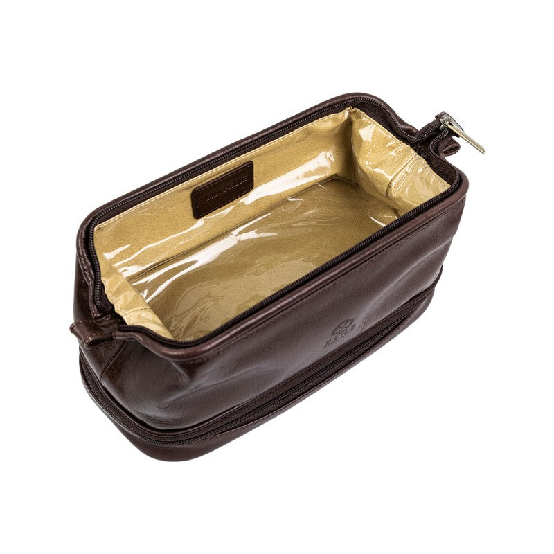 Leather Toiletry Bag, Waterproof - Midnight's Children Accessories Time Resistance   