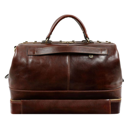 Large Leather Gladstone Bag Doctor Bag 