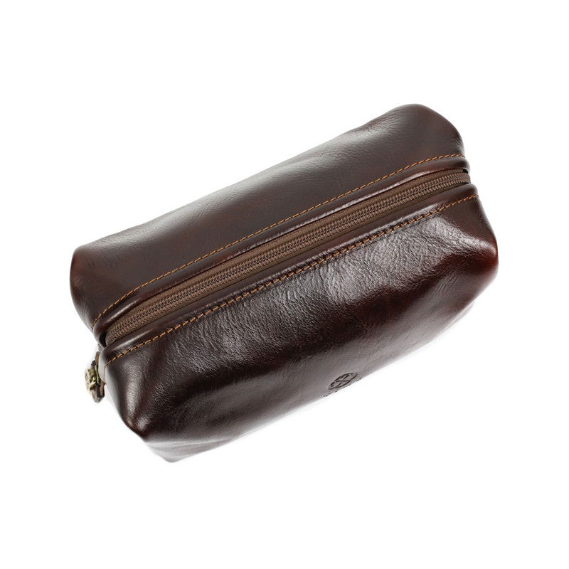 Small Leather Toiletry Bag - Four Past Midnight