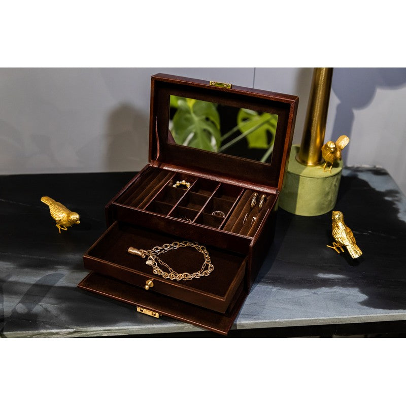 Midnight Navy Trunk Jewelry Box