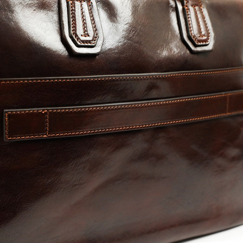 Large Leather Briefcase Laptop Bag - Nostromo Briefcase Time Resistance   