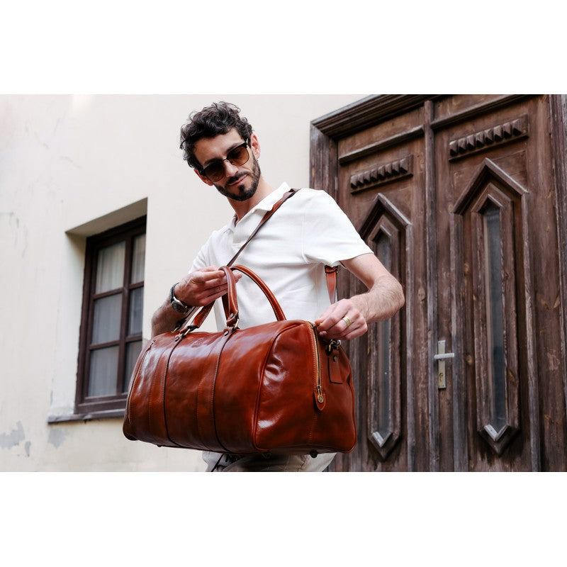 Leather Duffel Bag - Wise Children Duffel Bag Time Resistance   