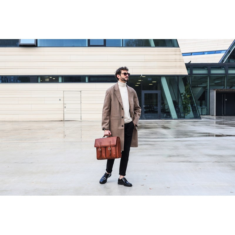 Leather Briefcase, Satchel Bag - The Time Machine Briefcase Time Resistance   