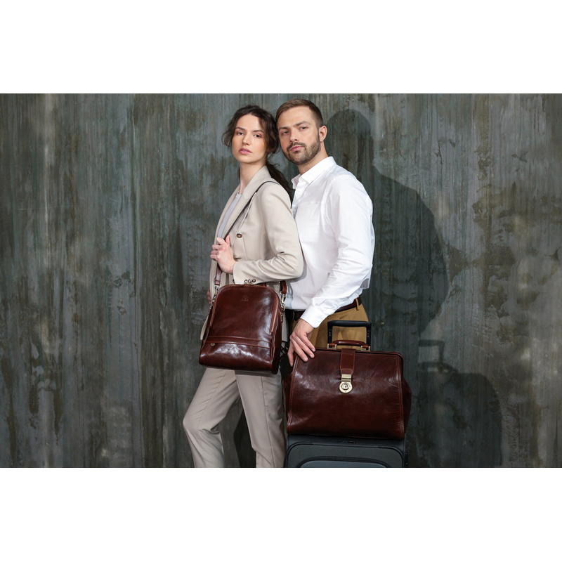 Time Resistance Leather Doctor Bag Purse