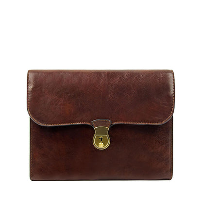 Leather Portfolio Document Holder - Age of Innocence Accessories Time Resistance Brown  