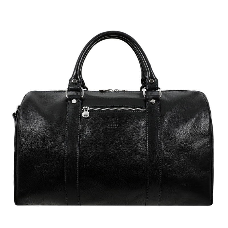Small Leather Overnight Bag, Duffel Bag - The Ambassadors Duffel Bag Time Resistance Black  