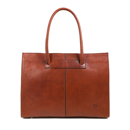 Leather Handbag Shoulder Bag - Anna Karenina For Women Time Resistance Cognac Brown Matte  
