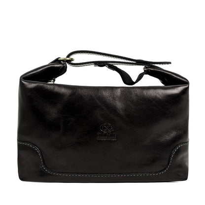 Leather Toiletry Bag - Autumn Leaves Accessories Time Resistance Black  