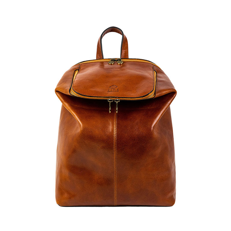 Leather Backpack - A Bend in the River Backpack Time Resistance Cognac Brown  
