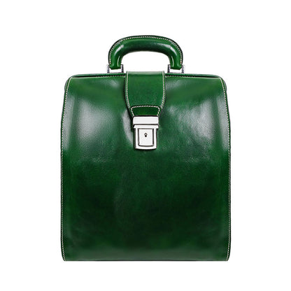 Leather Backpack - A Brief Story of Time Backpack Time Resistance Green  