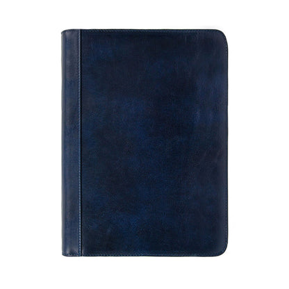 Leather A4 Documents Folder Organizer - Candide Accessories Time Resistance Blue  