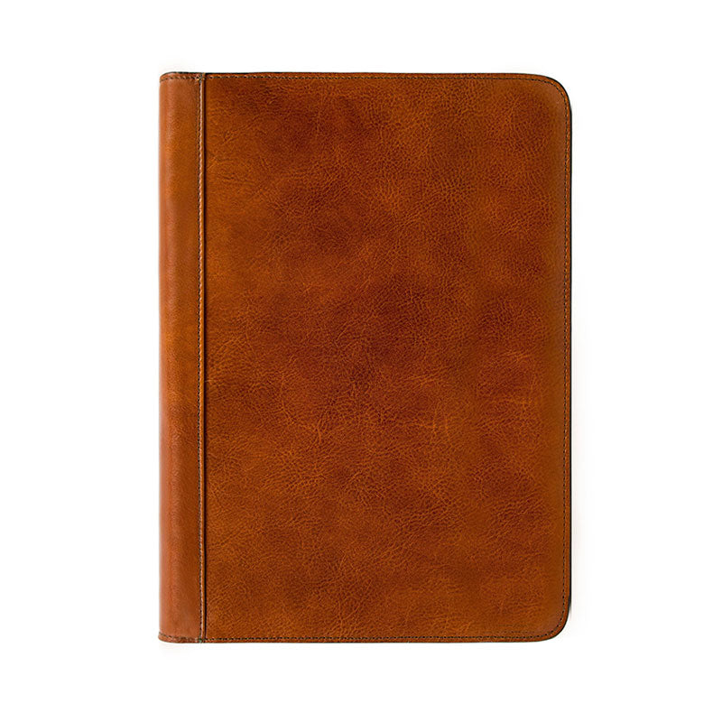 Leather A4 Documents Folder Organizer - Candide Accessories Time Resistance Cognac Brown  