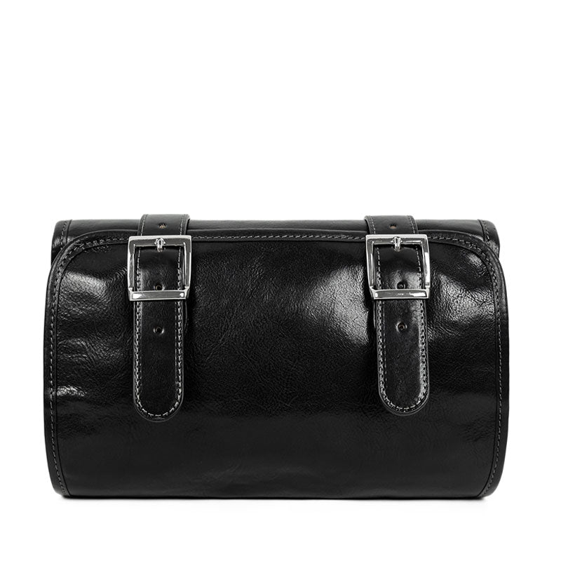 Leather Hanging Wash Bag Toiletry Bag - Dracula Accessories Time Resistance Black  