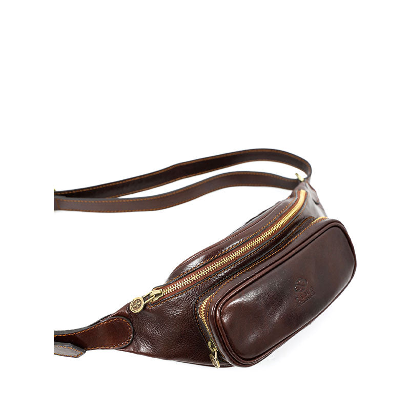 Leather Sling Bag Belly Bag - Independent People Accessories Time Resistance Brown  