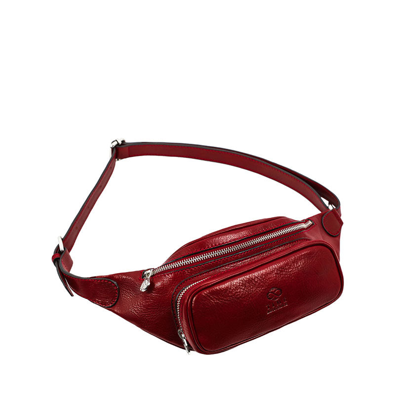 Leather Sling Bag Belly Bag - Independent People Accessories Time Resistance Red  