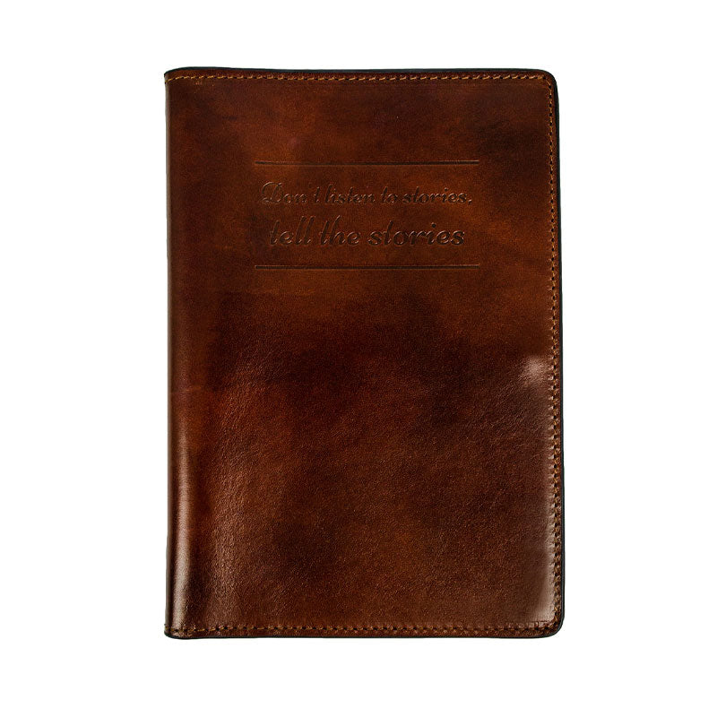 Large Leather Passport Holder - Gulliver's Travels Accessories Time Resistance Brown  