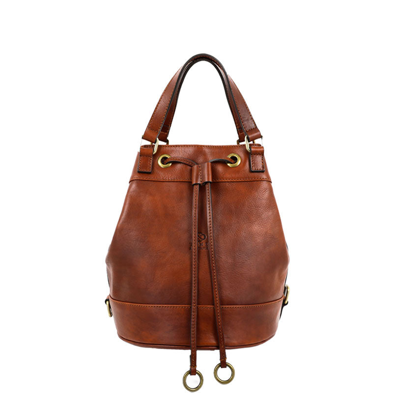 Leather Tote Bag - Light In August For Women Time Resistance Cognac Brown Matte  