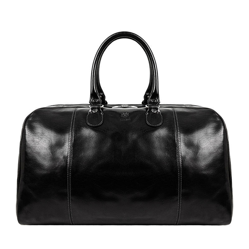 Leather Duffel Bag Weekender Bag - The Count of Monte Cristo Duffel Bag Time Resistance Black  