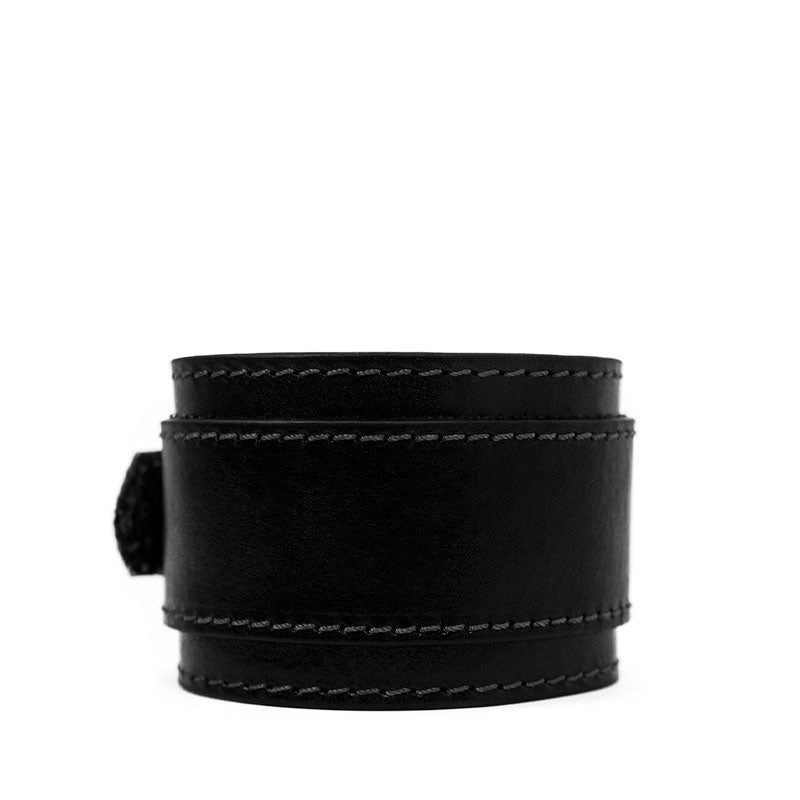 Double Strap Leather Bracelet for Men - The Moviegoer Accessories Time Resistance Black  