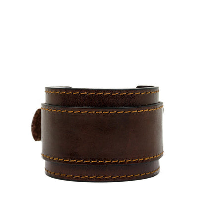 Double Strap Leather Bracelet for Men - The Moviegoer Accessories Time Resistance Brown  