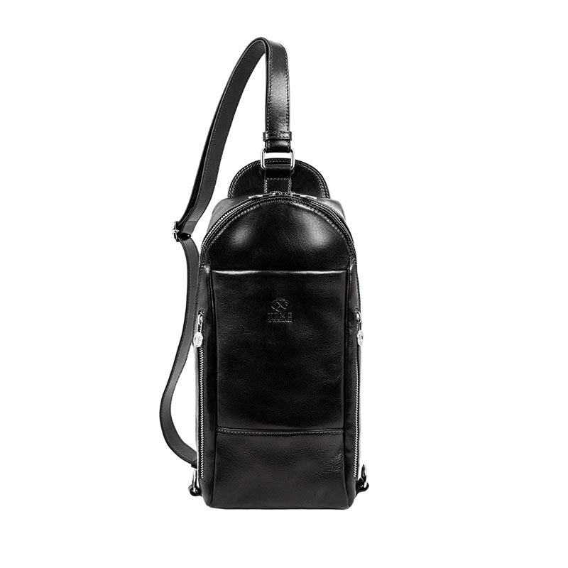 Leather Chest Bag Sling Bag - Murphy Accessories Time Resistance Black  