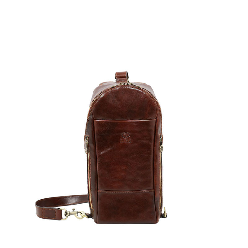 Leather Chest Bag Sling Bag - Murphy Accessories Time Resistance Brown  