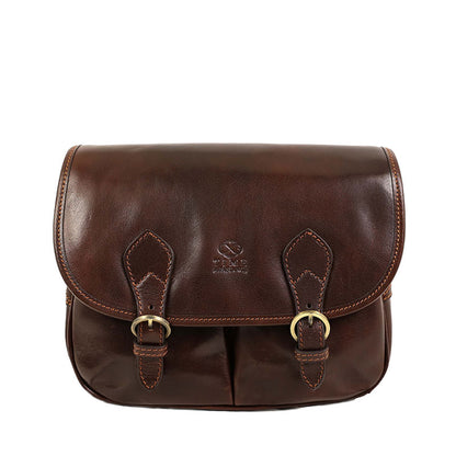 Leather Cross Body Bag - The Paris Wife For Women Time Resistance Brown  