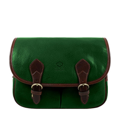 Leather Cross Body Bag - The Paris Wife For Women Time Resistance Green  