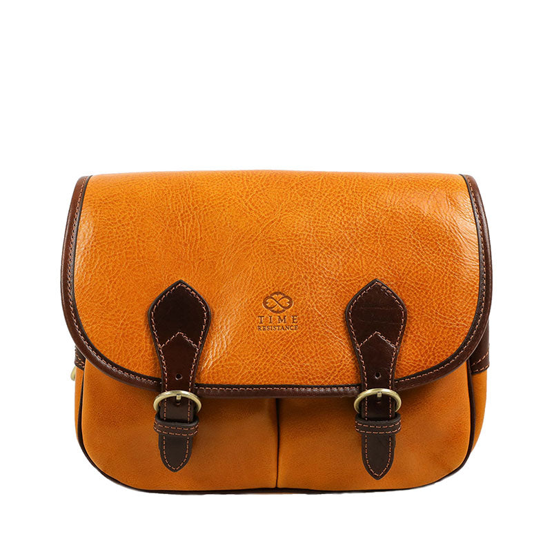 Leather Cross Body Bag - The Paris Wife For Women Time Resistance Yellow  
