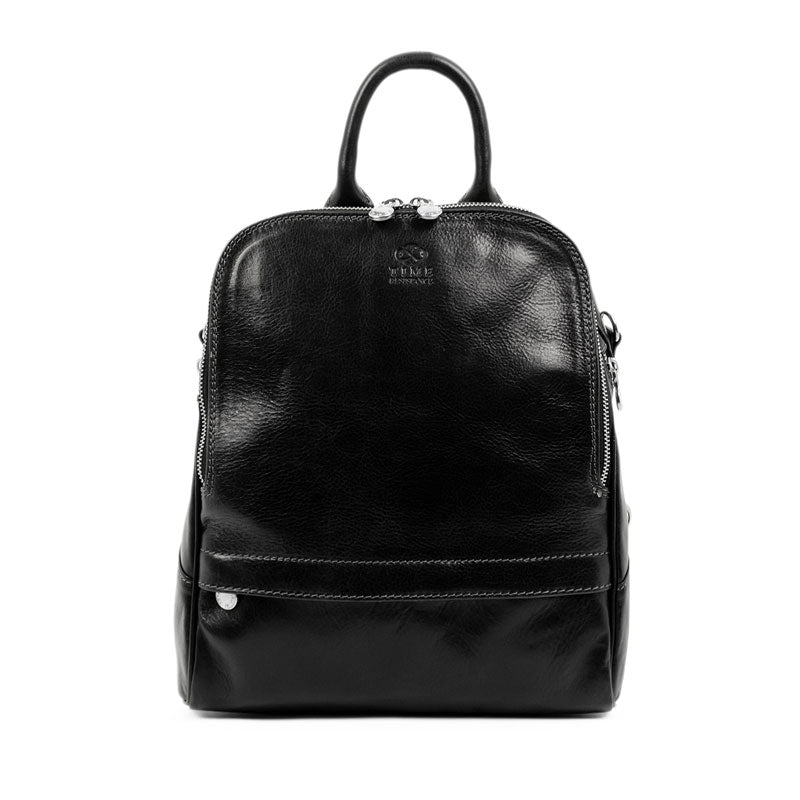 Womens Leather Backpack Convertible Bag - Regeneration Backpack Time Resistance Black  