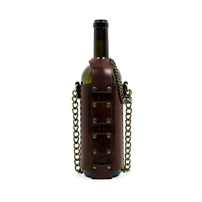 Leather Wine Tote - Saving Grapes Accessories Time Resistance Brown  