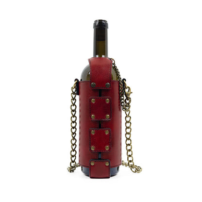 Leather Wine Tote - Saving Grapes Accessories Time Resistance Red  