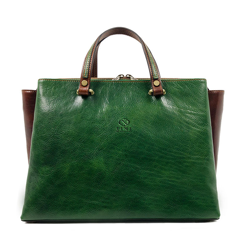 Leather Tote Bag Shoulder Bag for Women – The Scarlet Letter For Women Time Resistance Green  