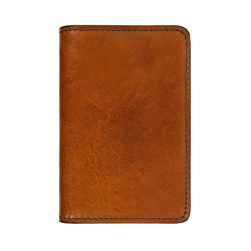 Small Leather Passport Holder - Gulliver's Travels Accessories Time Resistance Cognac Brown  